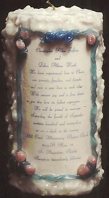 Wedding shop invitation candle